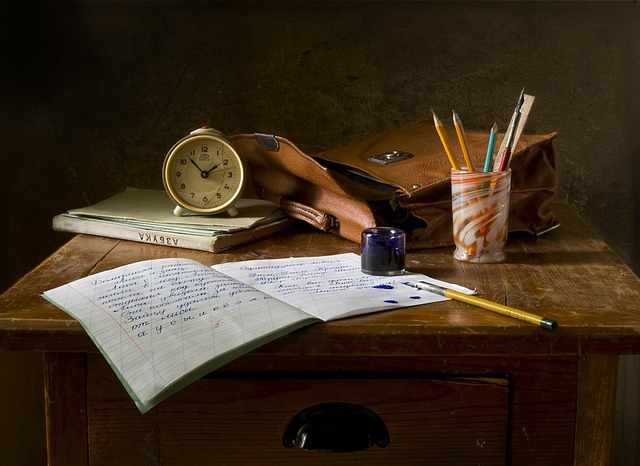 course materials and templates on a desk